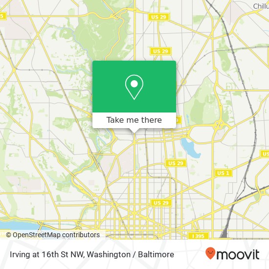 Mapa de Irving at 16th St NW, Washington, DC 20010