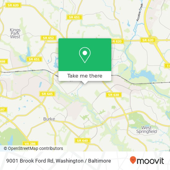 Mapa de 9001 Brook Ford Rd, Burke, VA 22015