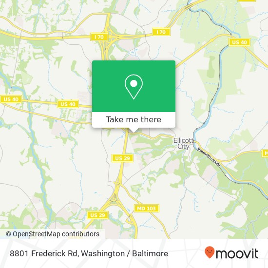 Mapa de 8801 Frederick Rd, Ellicott City, MD 21043