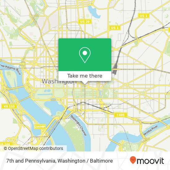 7th and Pennsylvania, Washington, DC 20004 map