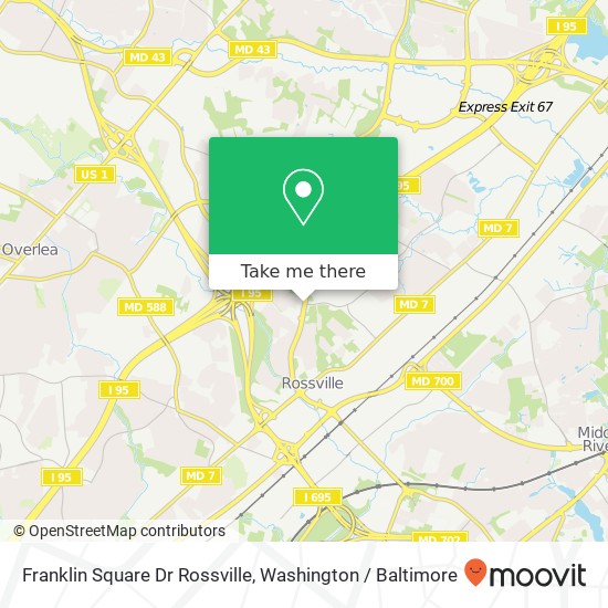 Mapa de Franklin Square Dr Rossville, Rosedale, MD 21237