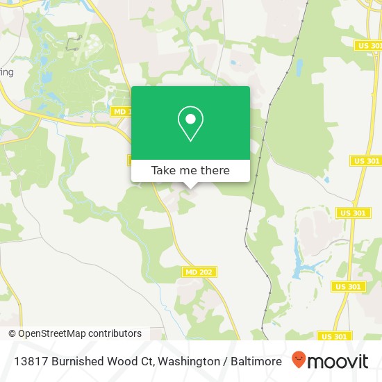 Mapa de 13817 Burnished Wood Ct, Upper Marlboro, MD 20774