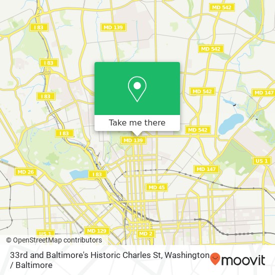 33rd and Baltimore's Historic Charles St, Baltimore, MD 21218 map