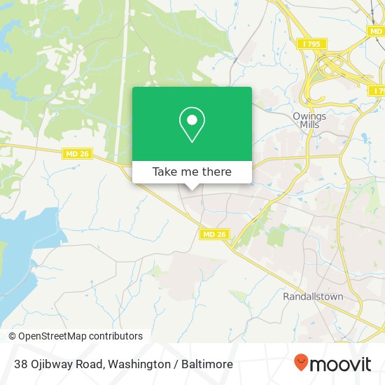 38 Ojibway Road, 38 Ojibway Rd, Randallstown, MD 21133, USA map