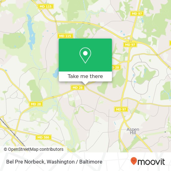 Mapa de Bel Pre Norbeck, Rockville, MD 20853