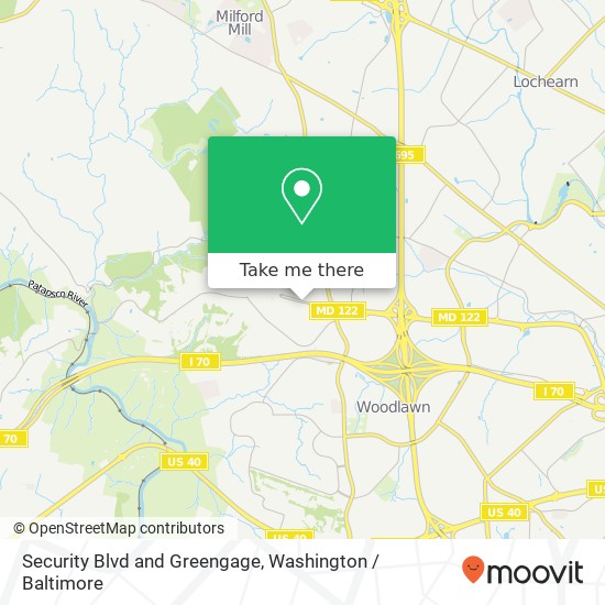 Security Blvd and Greengage, Windsor Mill, MD 21244 map