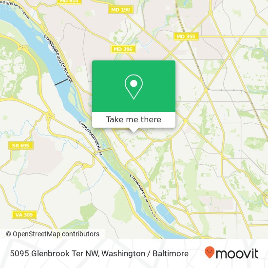 Mapa de 5095 Glenbrook Ter NW, Washington, DC 20016
