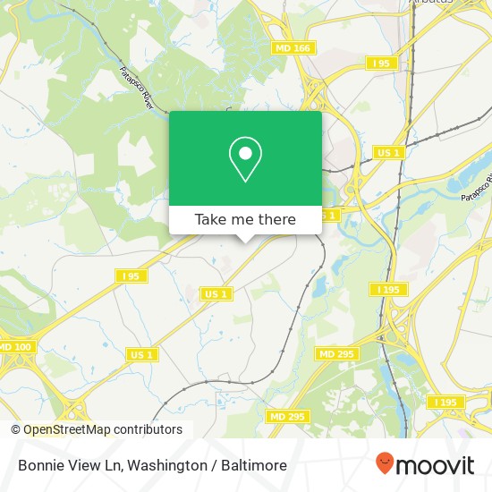 Mapa de Bonnie View Ln, Elkridge, MD 21075