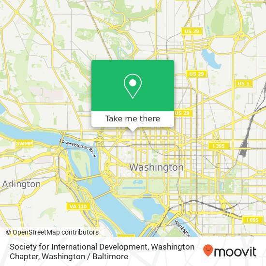 Mapa de Society for International Development, Washington Chapter, 1129 20th St NW