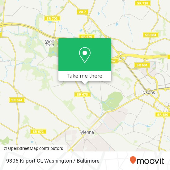 Mapa de 9306 Kilport Ct, Vienna, VA 22182