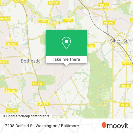 Mapa de 7208 Delfield St, Chevy Chase, MD 20815