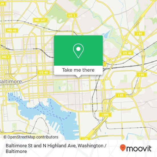 Baltimore St and N Highland Ave, Baltimore, MD 21224 map