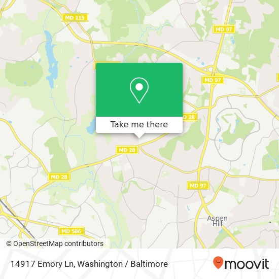 Mapa de 14917 Emory Ln, Rockville, MD 20853