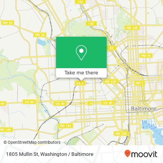 Mapa de 1805 Mullin St, Baltimore, MD 21217