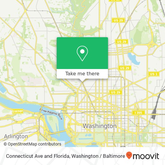 Mapa de Connecticut Ave and Florida, Washington, DC 20009