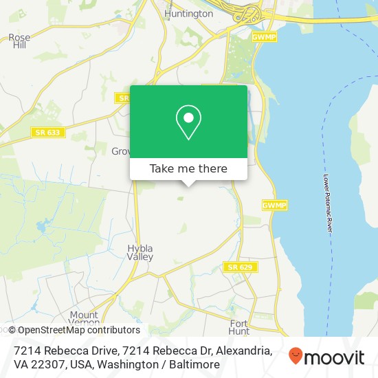 Mapa de 7214 Rebecca Drive, 7214 Rebecca Dr, Alexandria, VA 22307, USA