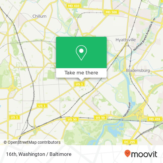 Mapa de 16th, 2900 Newton St NE #16th, Washington, DC 20018, USA