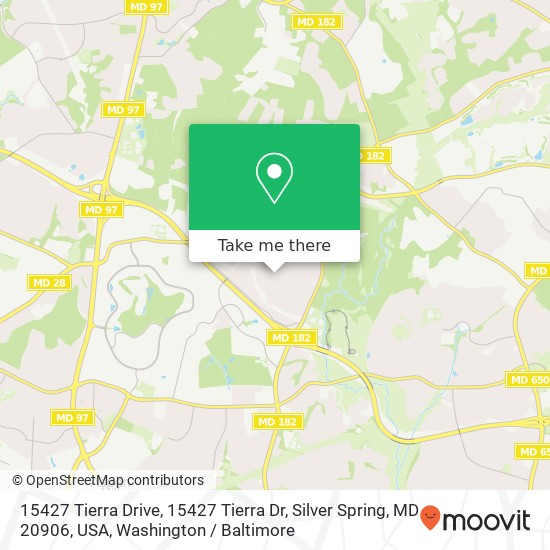 15427 Tierra Drive, 15427 Tierra Dr, Silver Spring, MD 20906, USA map