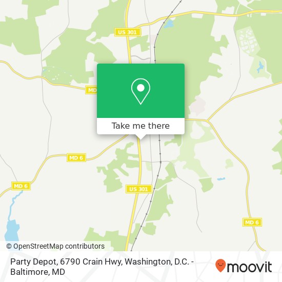Mapa de Party Depot, 6790 Crain Hwy