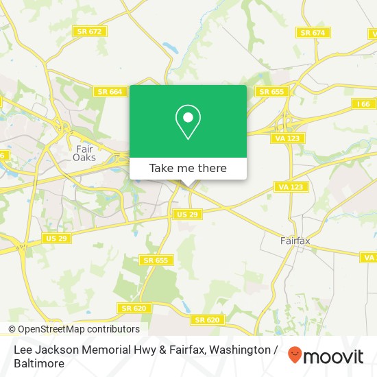 Mapa de Lee Jackson Memorial Hwy & Fairfax, Fairfax, VA 22030