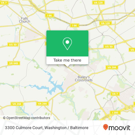 Mapa de 3300 Culmore Court, 3300 Culmore Ct, Bailey's Crossroads, VA 22041, USA