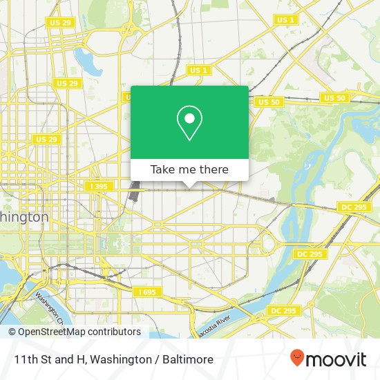 11th St and H, Washington, DC 20002 map