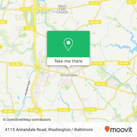 Mapa de 4115 Annandale Road, 4115 Annandale Rd, Annandale, VA 22003, USA