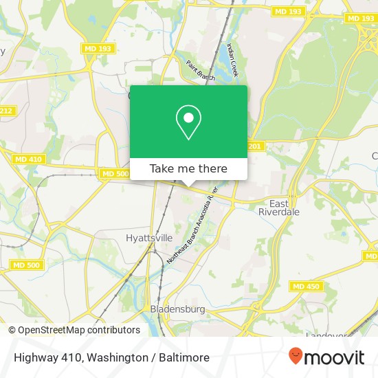 Highway 410, Riverdale, MD 20737 map