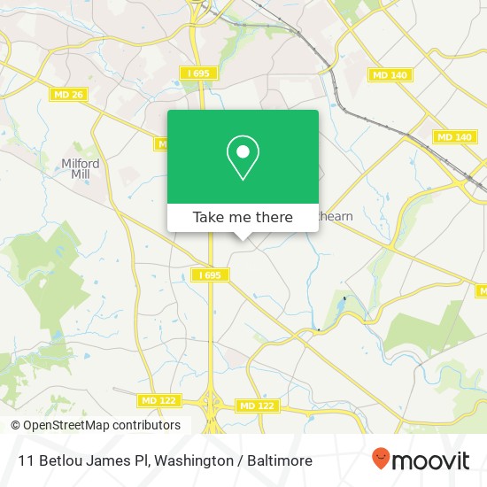 Mapa de 11 Betlou James Pl, Gwynn Oak, MD 21207