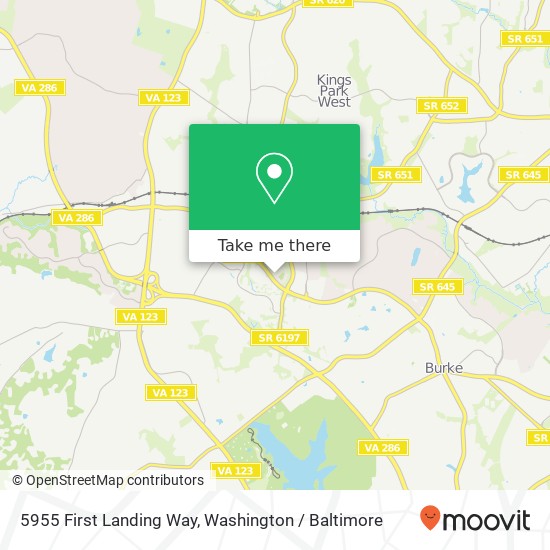 Mapa de 5955 First Landing Way, Burke, VA 22015