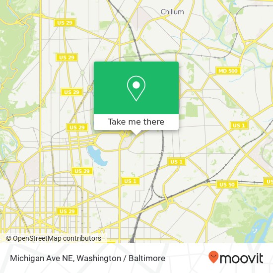 Mapa de Michigan Ave NE, Washington, DC 20017