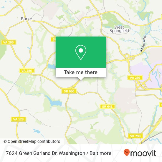 Mapa de 7624 Green Garland Dr, Springfield, VA 22153