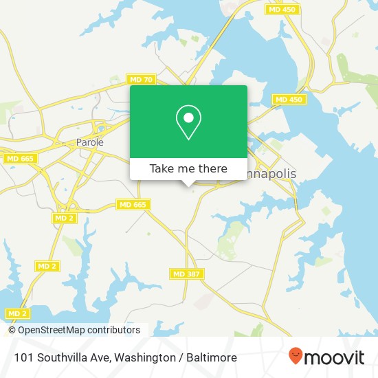 Mapa de 101 Southvilla Ave, Annapolis, MD 21401