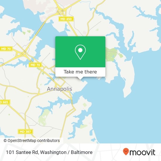 Mapa de 101 Santee Rd, Annapolis, MD 21402