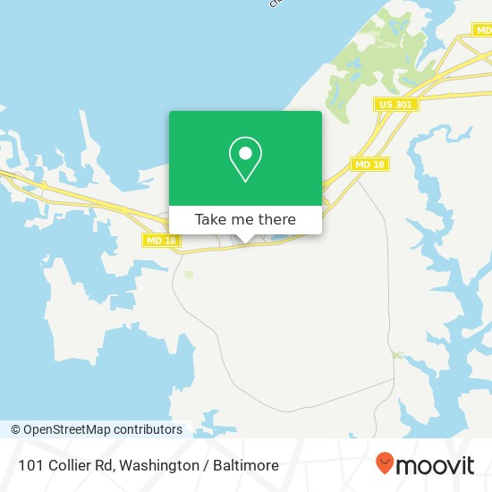 Mapa de 101 Collier Rd, Grasonville, MD 21638