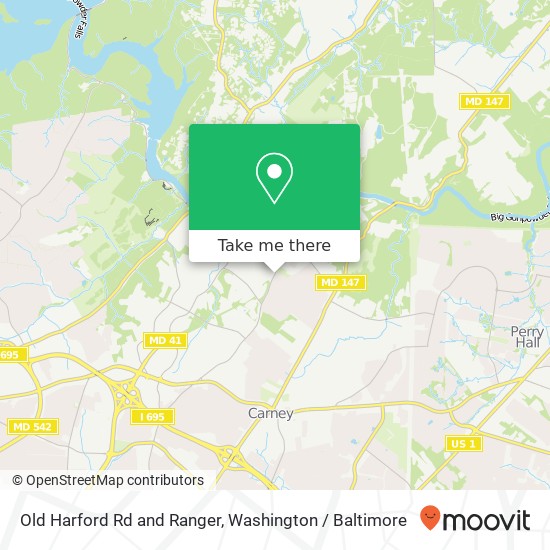 Mapa de Old Harford Rd and Ranger, Parkville, MD 21234