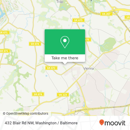 Mapa de 432 Blair Rd NW, Vienna, VA 22180