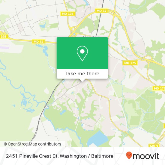 Mapa de 2451 Pineville Crest Ct, Odenton, MD 21113