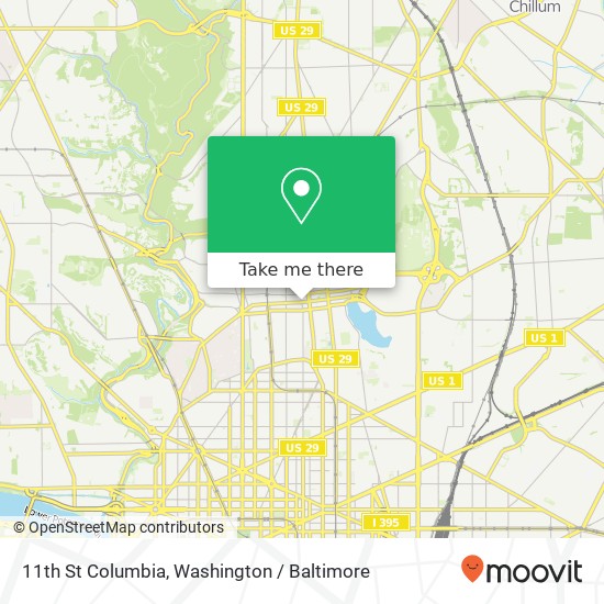 11th St Columbia, Washington, DC 20001 map