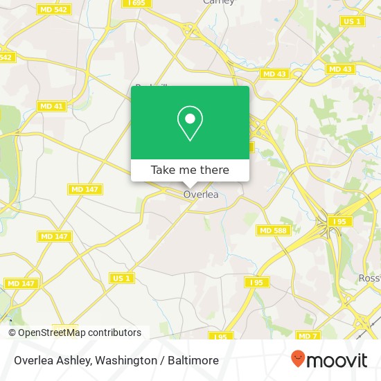 Mapa de Overlea Ashley, Baltimore, MD 21206