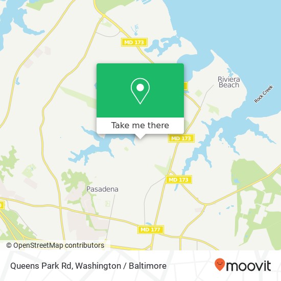 Mapa de Queens Park Rd, Pasadena, MD 21122