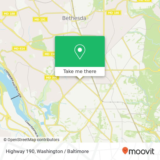 Mapa de Highway 190, Bethesda, MD 20816