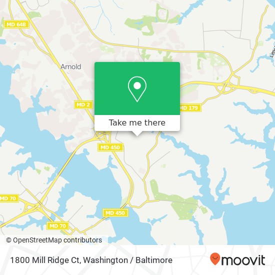 Mapa de 1800 Mill Ridge Ct, Annapolis, MD 21409