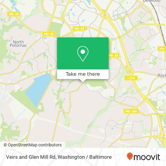 Mapa de Veirs and Glen Mill Rd, Rockville, MD 20850