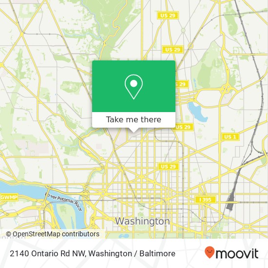 Mapa de 2140 Ontario Rd NW, Washington, DC 20009