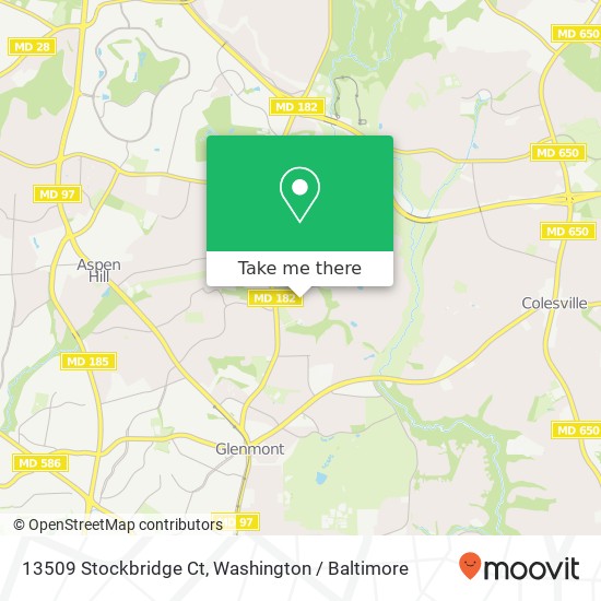 Mapa de 13509 Stockbridge Ct, Silver Spring, MD 20906