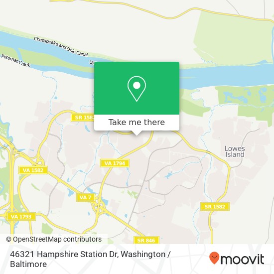 Mapa de 46321 Hampshire Station Dr, Sterling, VA 20165