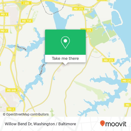 Mapa de Willow Bend Dr, Glen Burnie, MD 21060