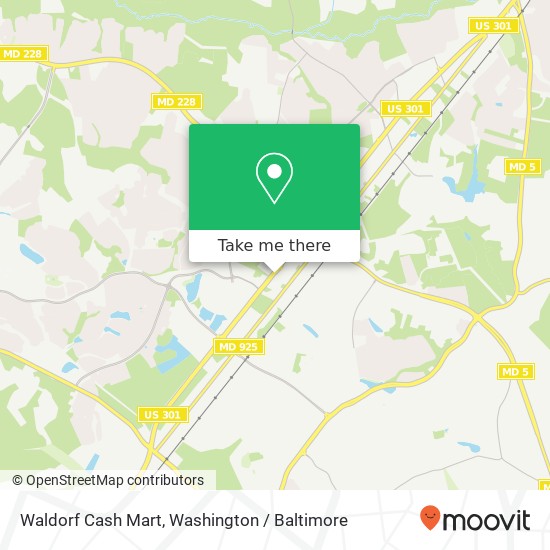 Mapa de Waldorf Cash Mart, 3340 Crain Hwy