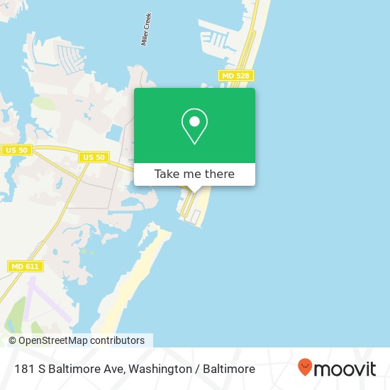 Mapa de 181 S Baltimore Ave, Ocean City, MD 21842